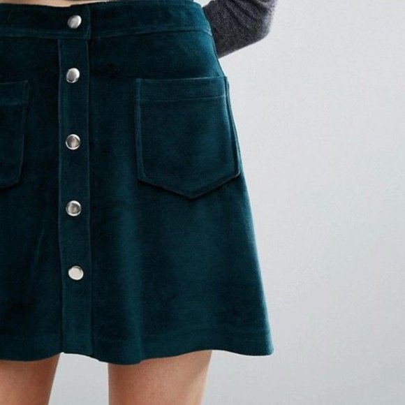 Pull & Bear Velvet A-Line Skirt - Picture 1 of 2